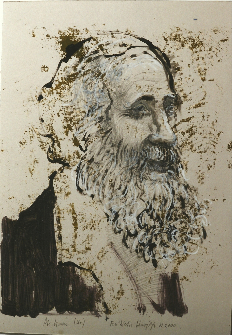 E. Wasyłyk, Abraham, rysunek, technika mieszana, portret